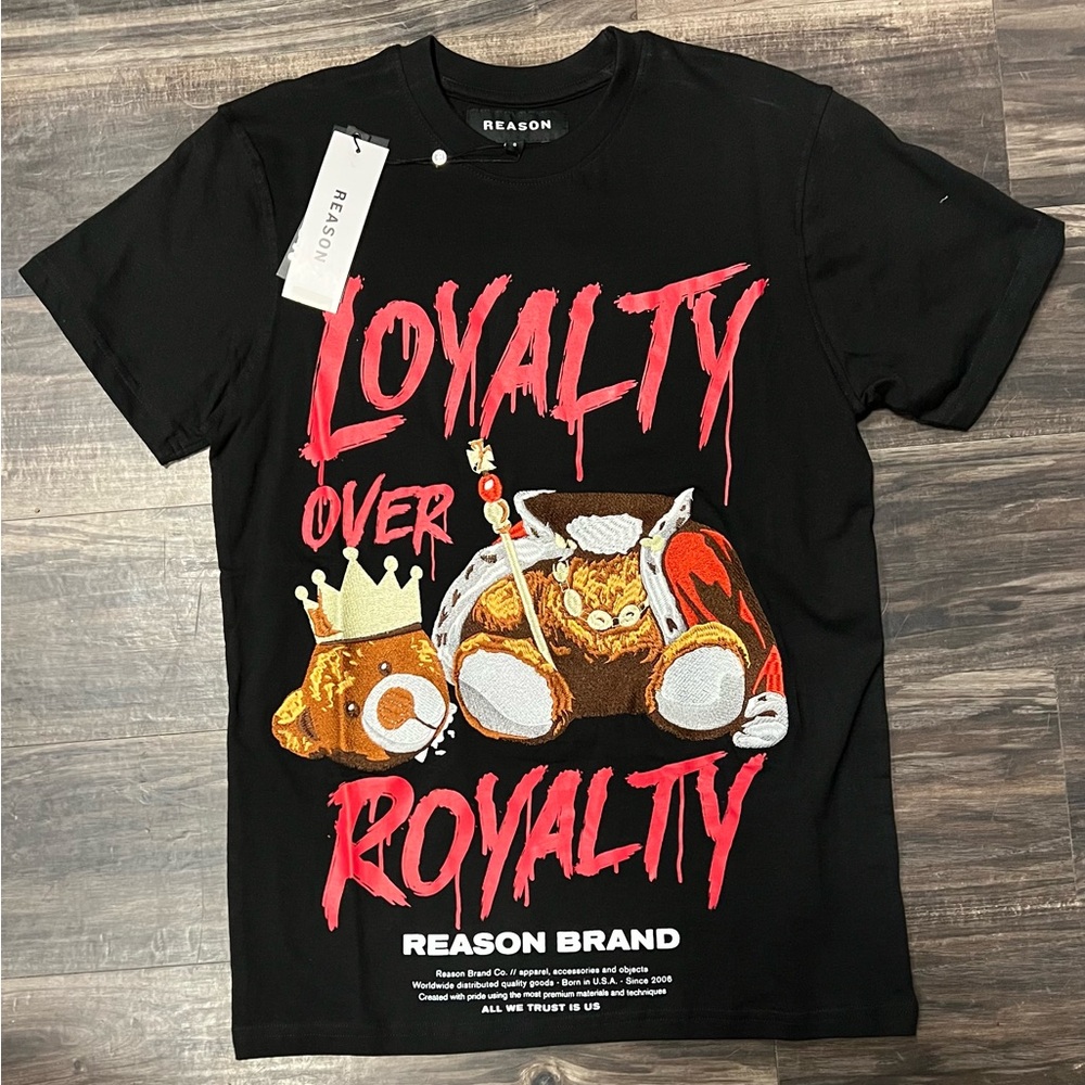 Reason Loyalty Over Royalty Black Graphic T-Shirt